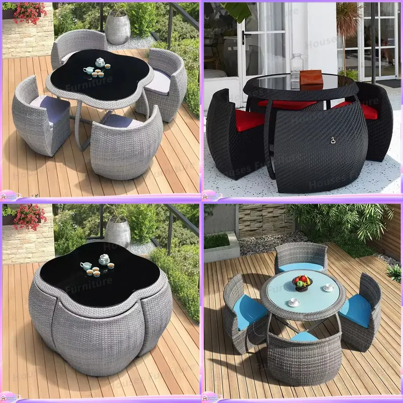 Outdoor Furniture Dining Set - Conjunto de Jantar de Rattan para