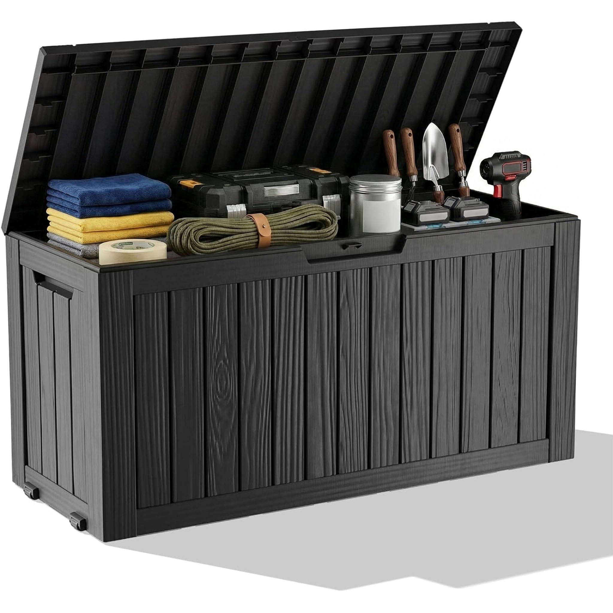 Outdoor Furniture Wood - Caixa de Armazenamento Externa Impermeável de