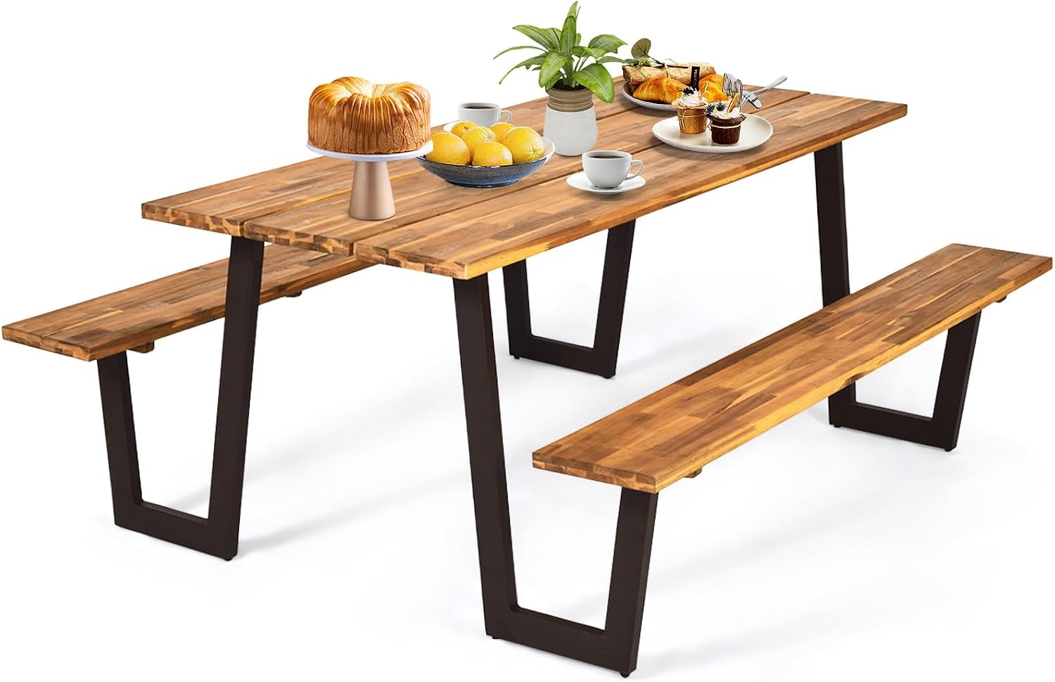 Outdoor Furniture Dining Set - Conjunto de Mesa e Banco de