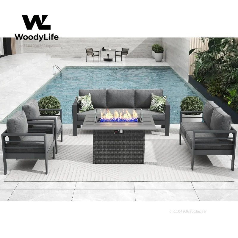 Outdoor Furniture Fire Table - Conjunto de Móveis Modernos de Alumínio