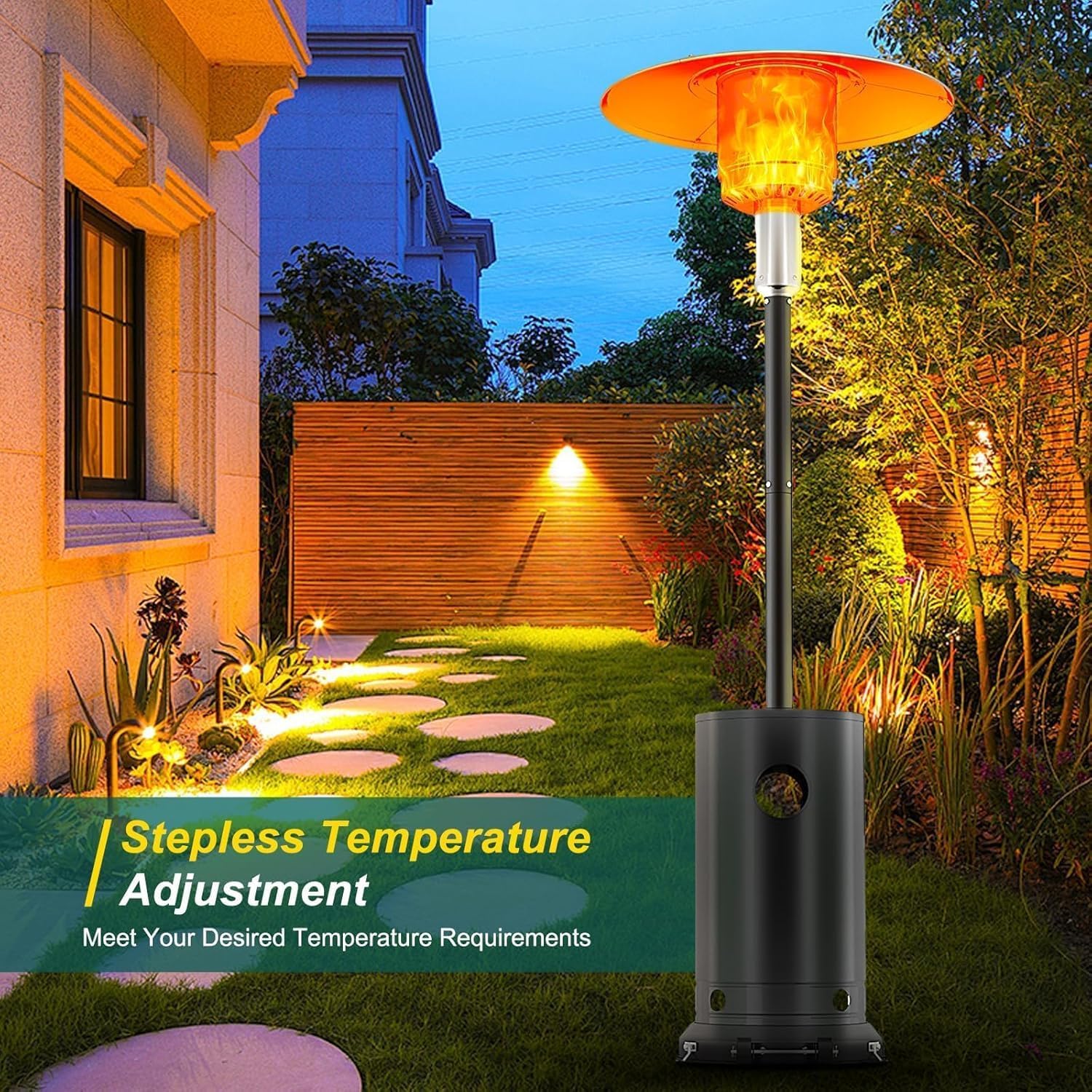 Patio Heater Standing - Lâmpada de calor externa de 48.000