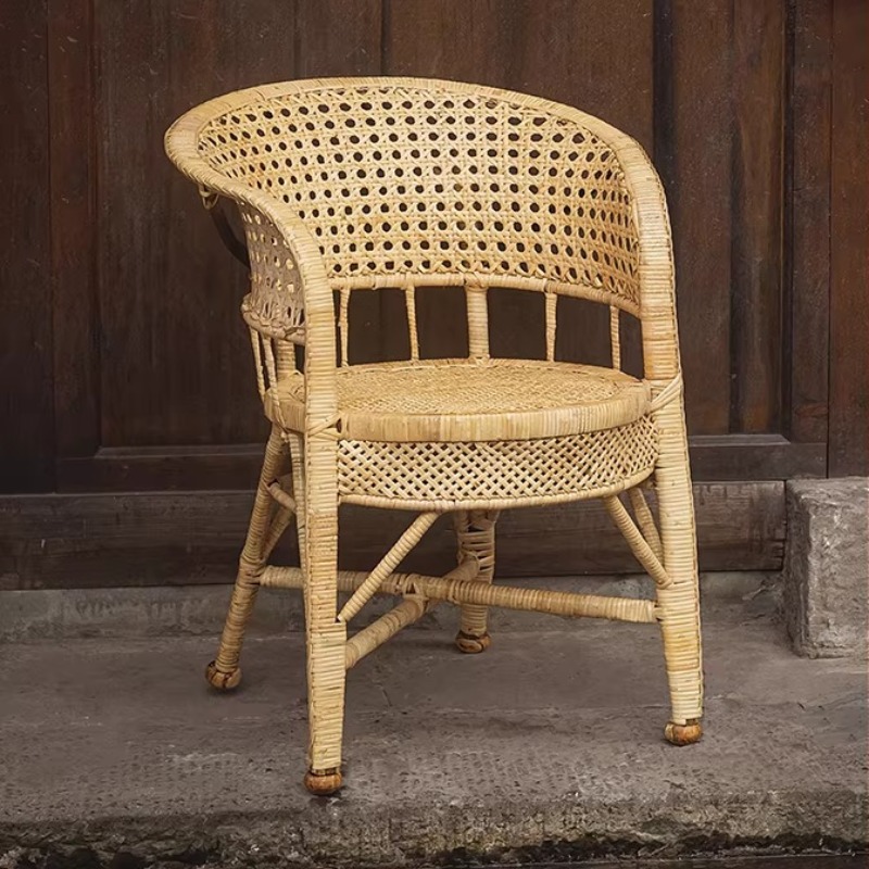 Outdoor Furniture Vintage - Cadeira de Rattan Natural Artesanal para