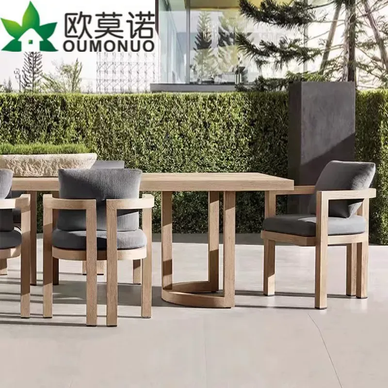 Outdoor Furniture Dining Set - Conjunto de Jantar Nórdico em Madeira