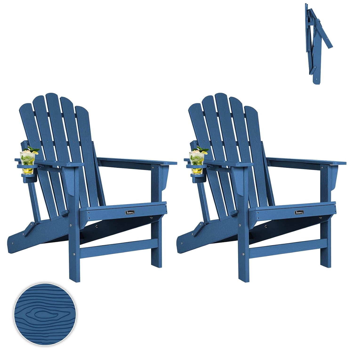 Outdoor Furniture Easy To Clean - Cadeira Adirondack Dobrável Grande, Pacote com