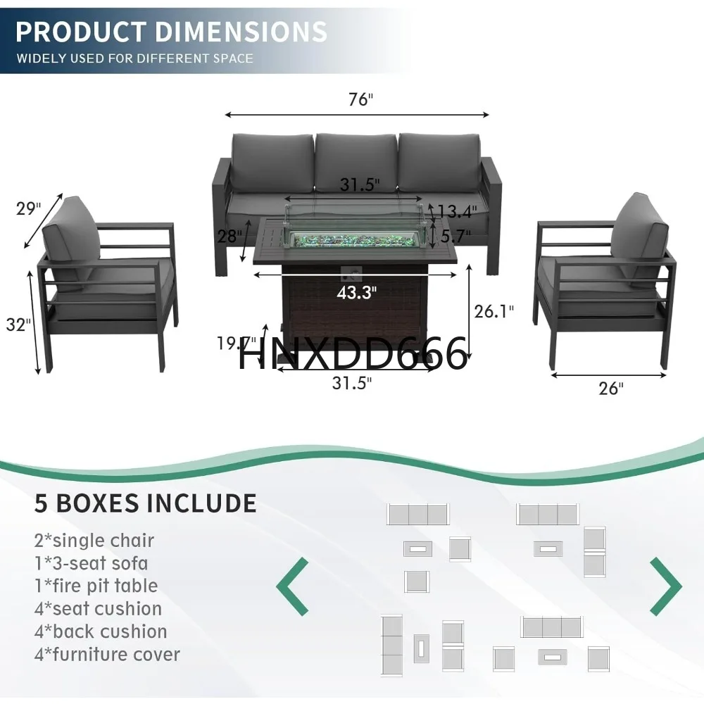 Conjunto de Móveis para Pátio  - Outdoor Furniture Fire Table avaliação e preço