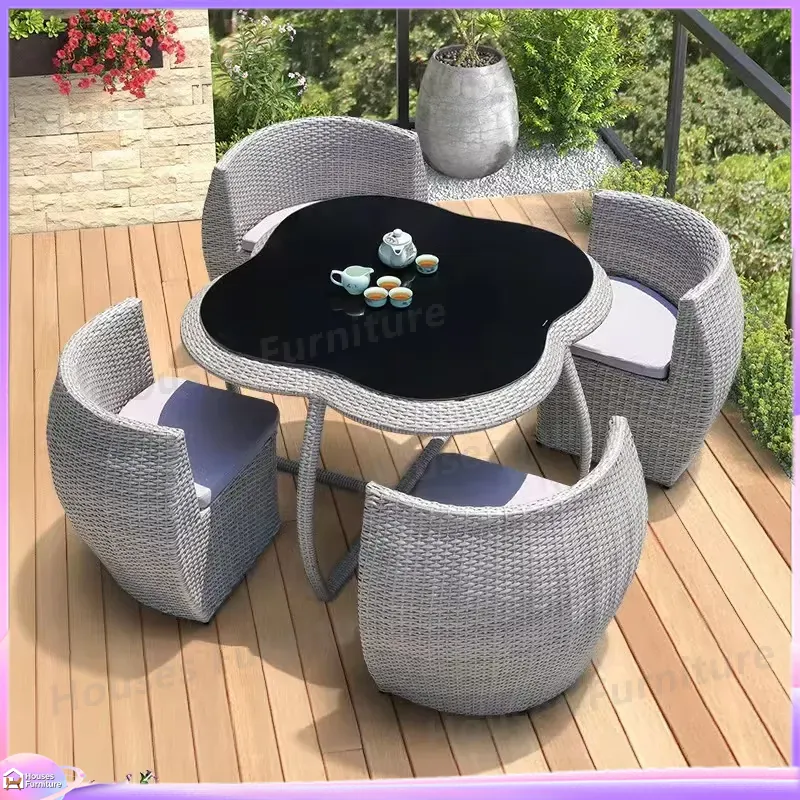 Conjunto de Jantar de Rattan p - Outdoor Furniture Dining Set avaliação e preço