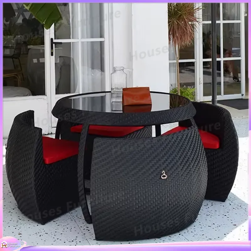 Conjunto de Jantar de Rattan p - Outdoor Furniture Dining Set avaliação e preço