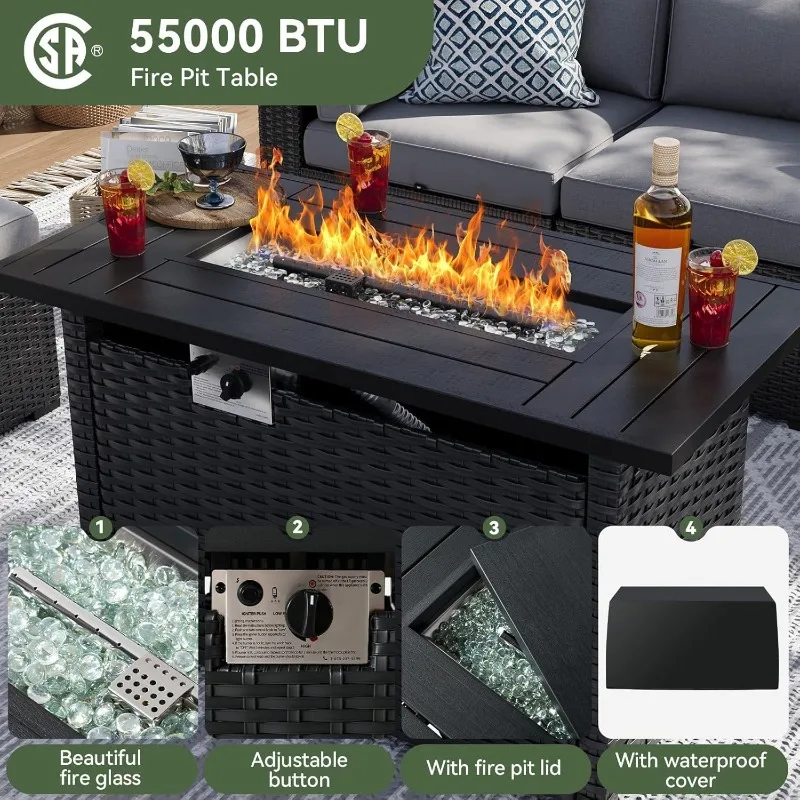 Conjunto de Móveis para Pátio  - Outdoor Furniture Fire Table avaliação e preço