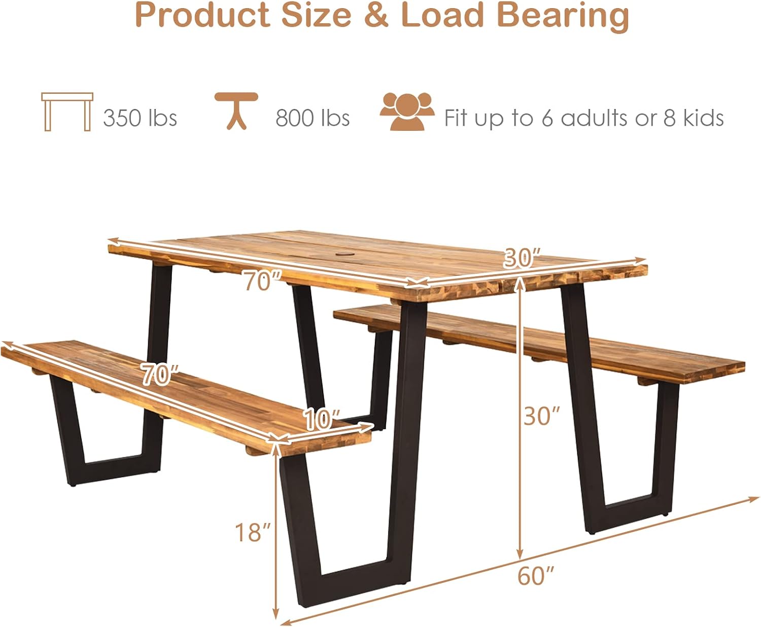 Conjunto de Mesa e Banco de Pi - Outdoor Furniture Dining Set avaliação e preço