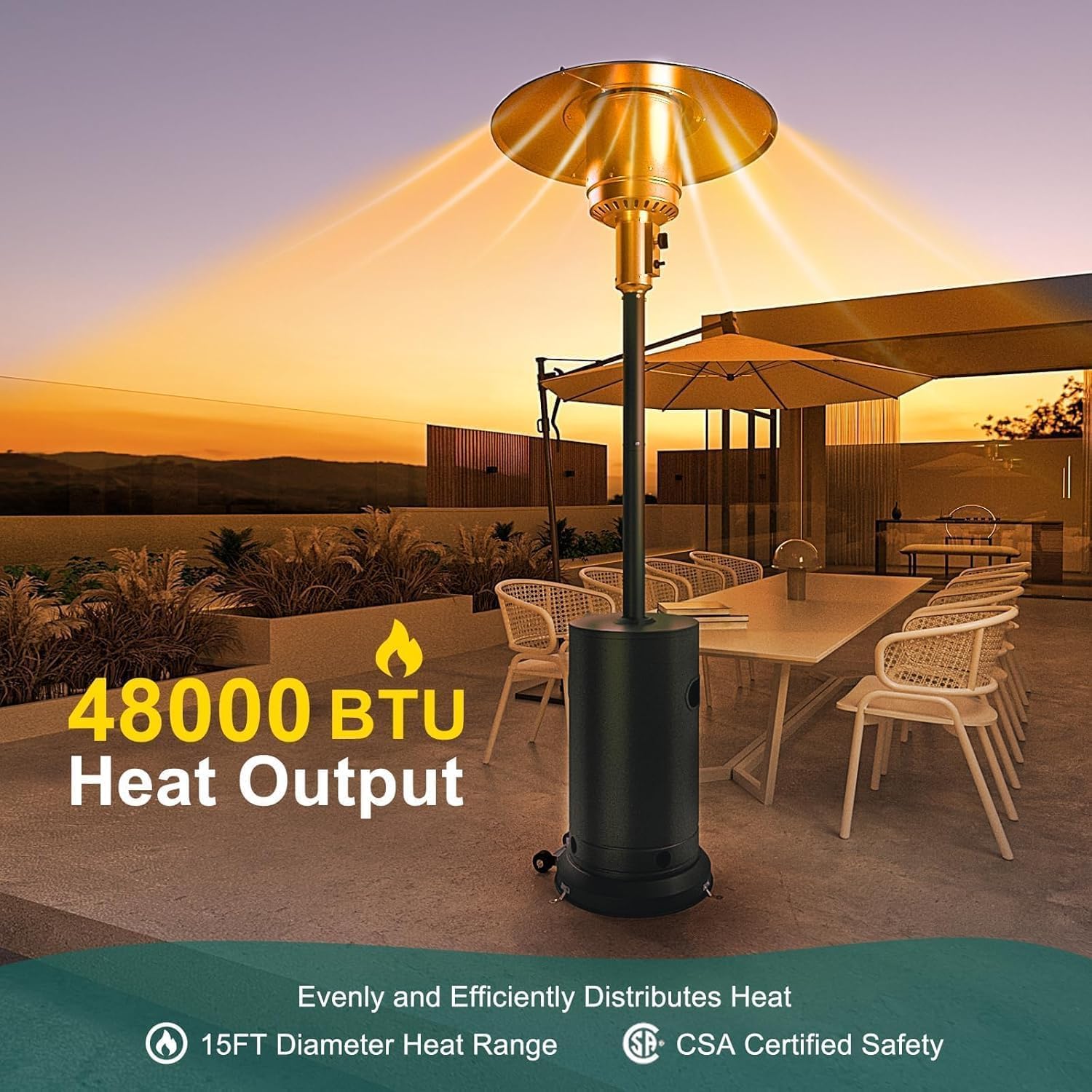 Lâmpada de calor externa de 48 - Patio Heater Standing avaliação e preço