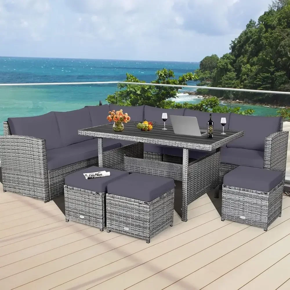Conjunto de Móveis de Rattan C - Outdoor Furniture Dining Set avaliação e preço