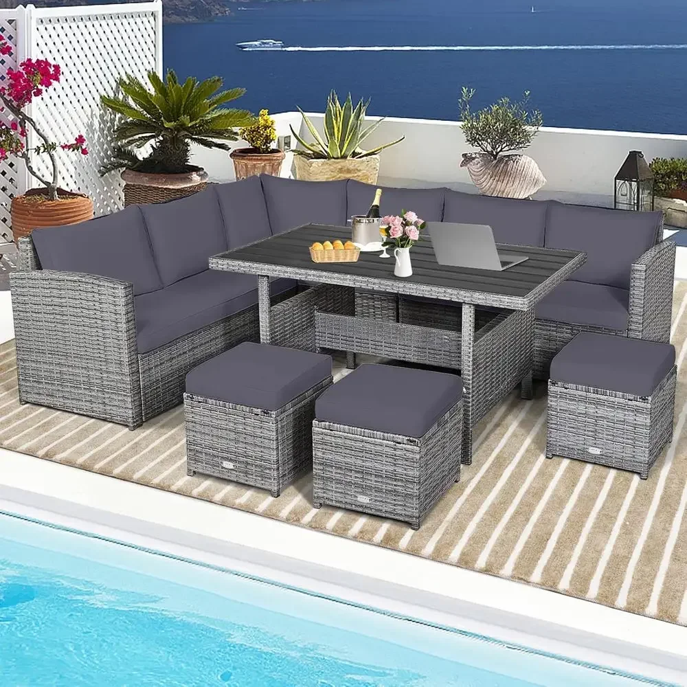 Conjunto de Móveis de Rattan C - Outdoor Furniture Dining Set avaliação e preço
