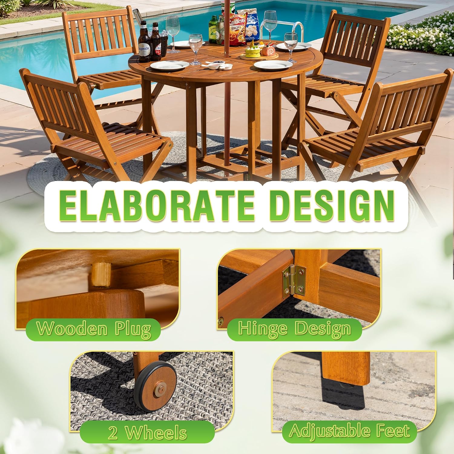 Conjunto de Móveis para Jantar - Outdoor Furniture Dining Set avaliação e preço