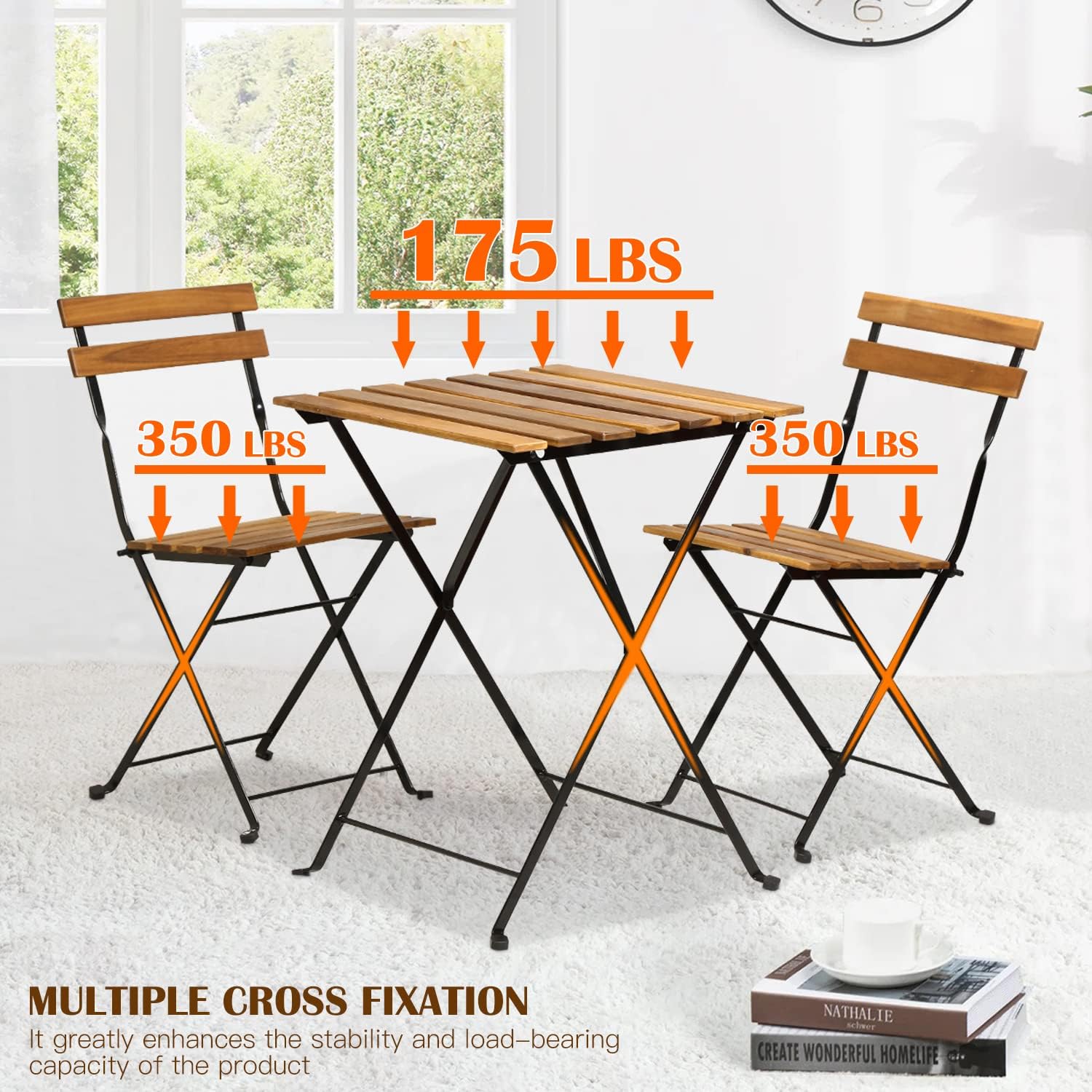 Conjunto de bistrô dobrável de - Outdoor Furniture Wood avaliação e preço