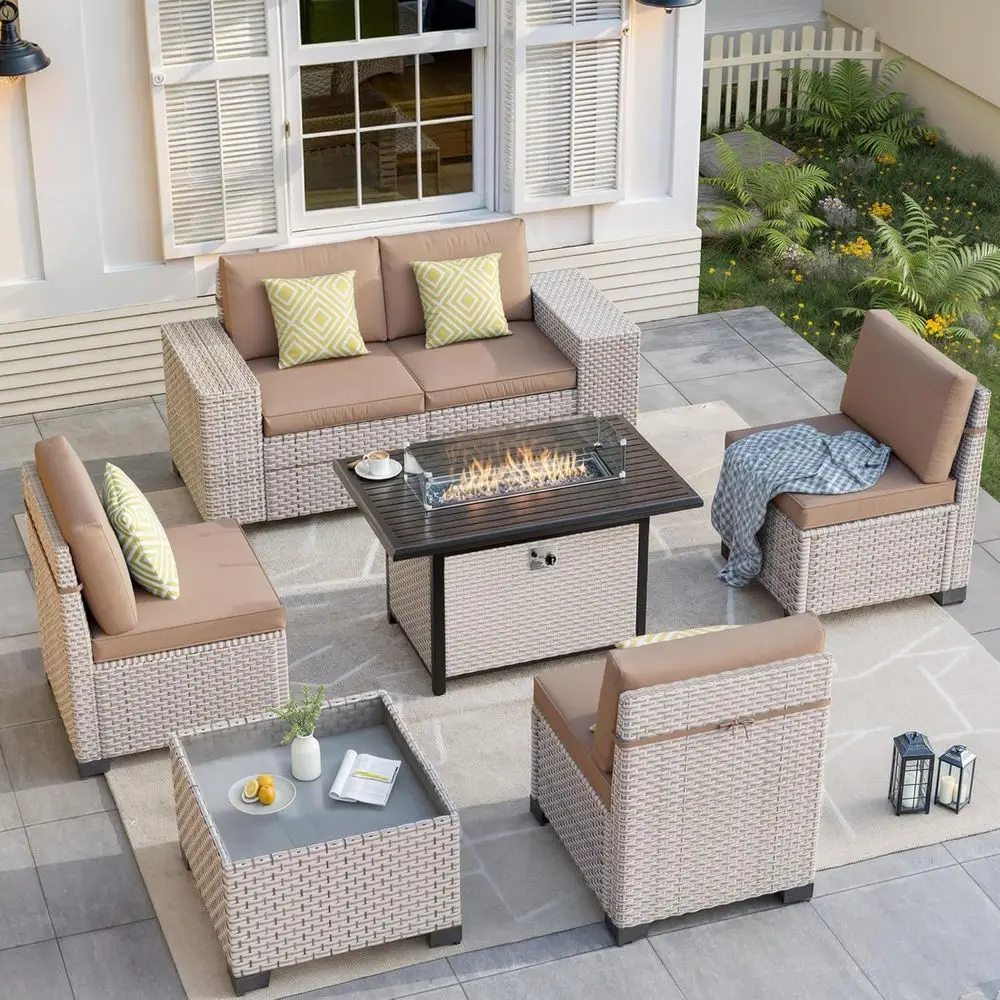 Conjunto de Móveis para Pátio  - Outdoor Furniture Fire Table avaliação e preço