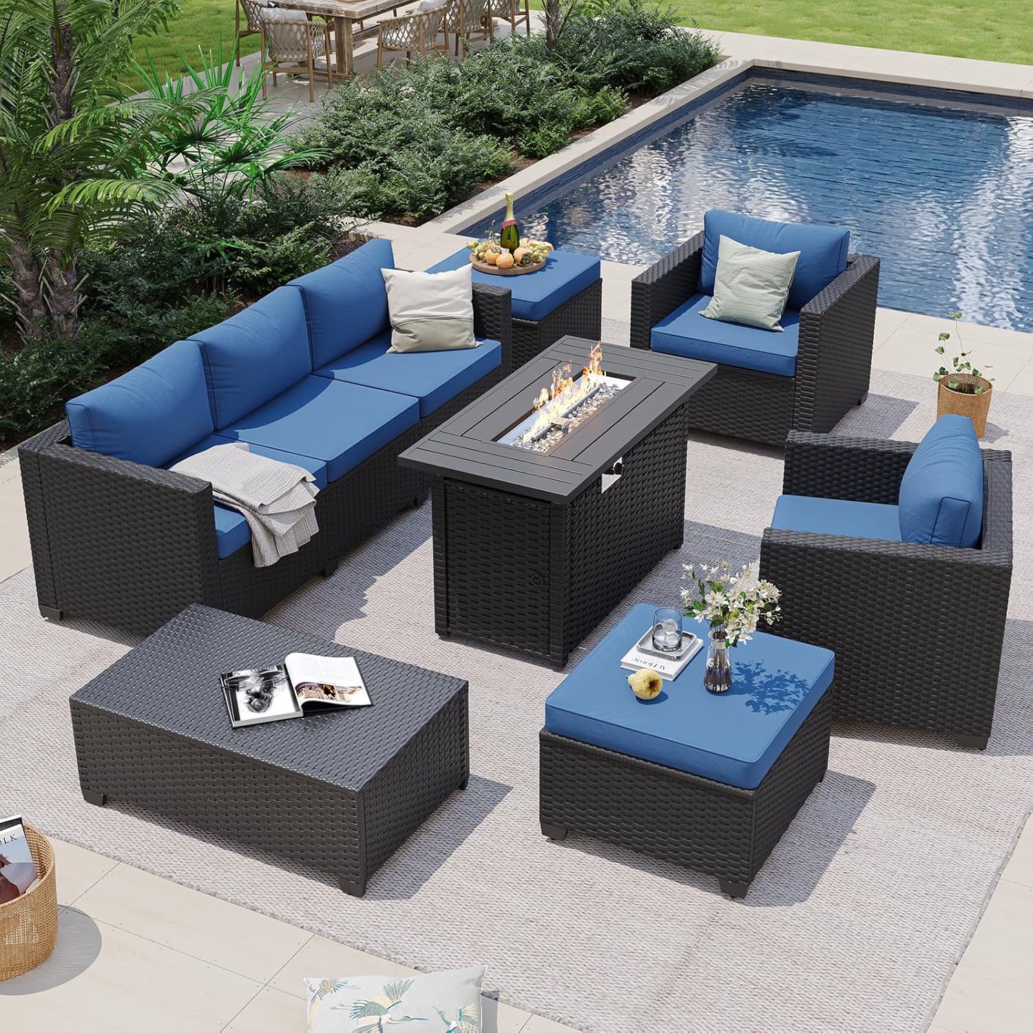 Sofá Seccional Azul Marinho pa - Outdoor Furniture Fire Table avaliação e preço