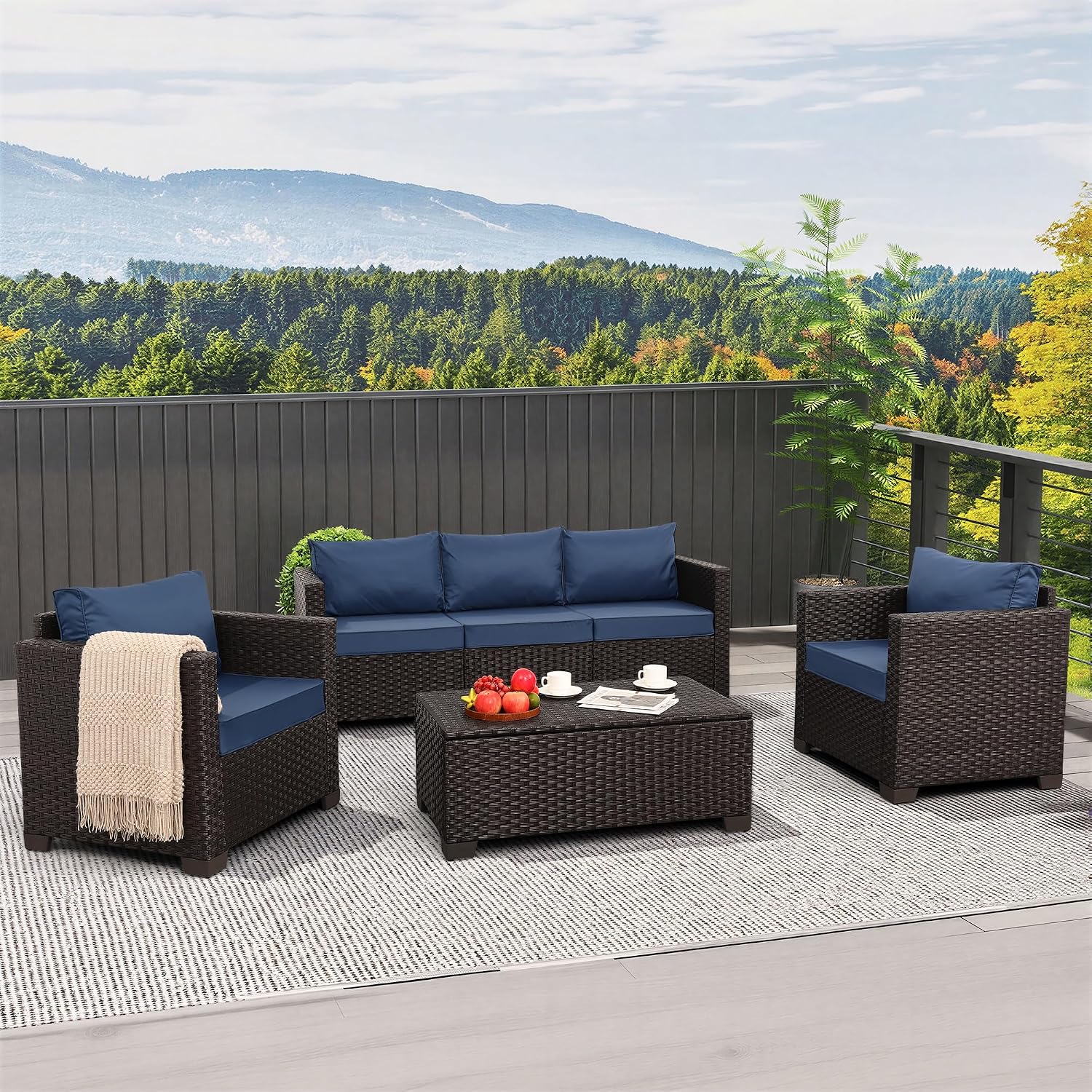 Conjunto de Móveis para Pátio  - Outdoor Furniture Fire Table avaliação e preço